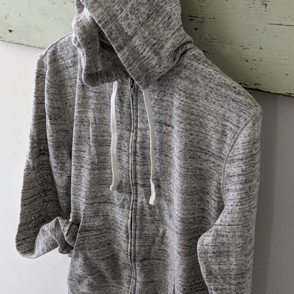 SO I NWT Heather Gray Zippered Lounge Life Hoodie Sweatshirt, L - Picture 2 of 11